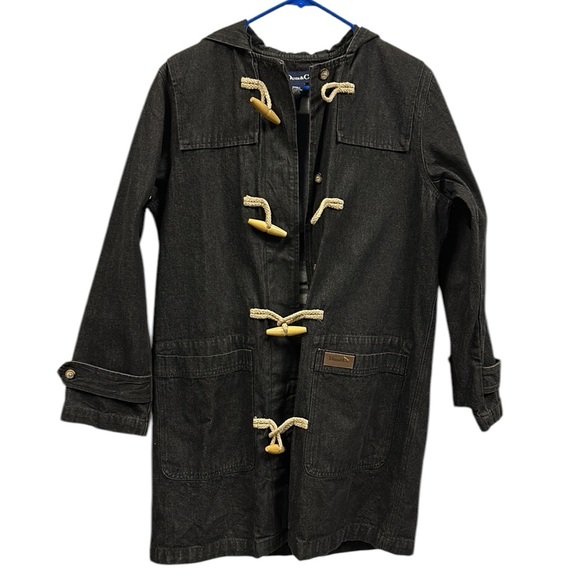 Denim Co Denim Removable Fleece Blanket Lined Toggle Button Pocket Coat Womens S - Picture 6 of 14